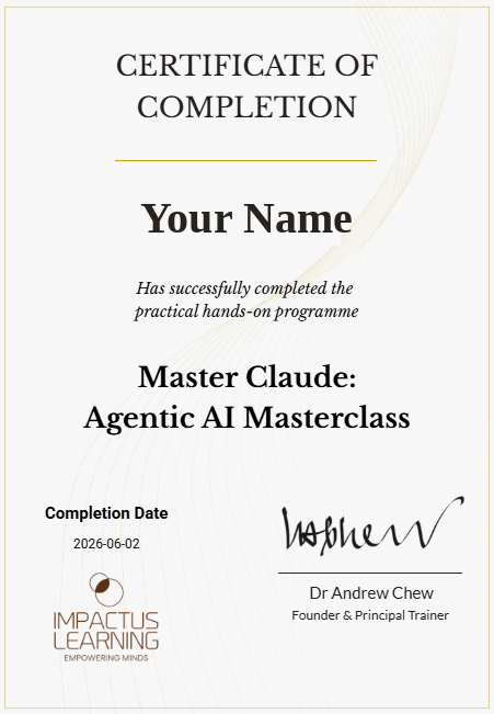 Master Claude: Agentic AI Masterclass certificate of completion