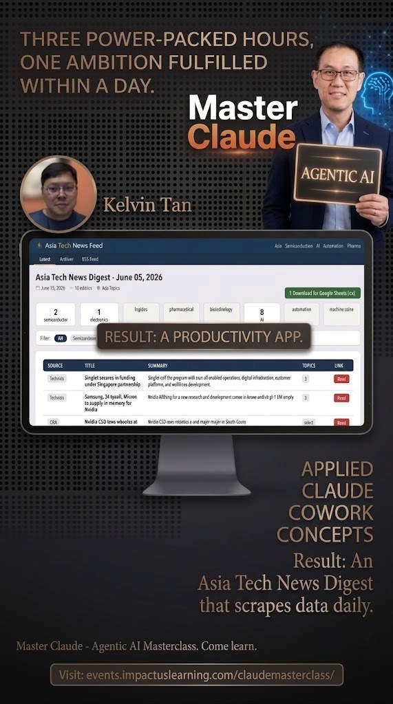 Kelvin Tan, Master Claude graduate